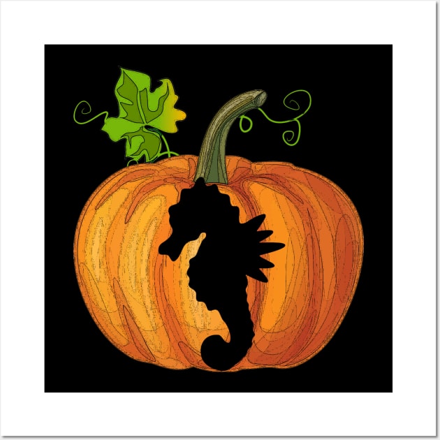 Seahorse in pumpkin Wall Art by Flavie Kertzmann